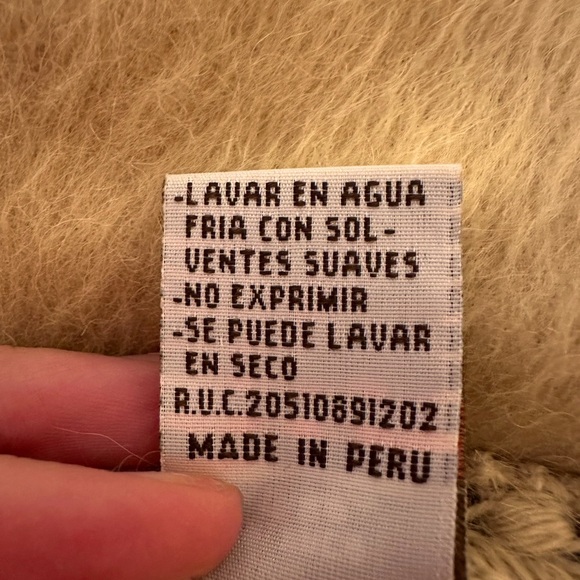 Alpaca Camargo scarf stole tan alpaca fur fringe womens oversized very long wide - Picture 9 of 10